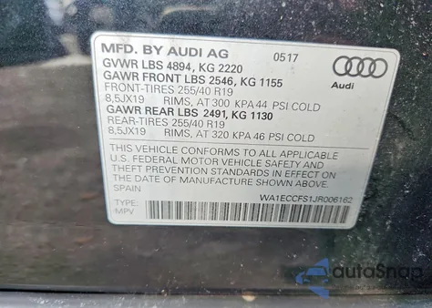 2018 Audi Q3 Premium from USA, damaged, VIN WA1ECCFS1JR006162